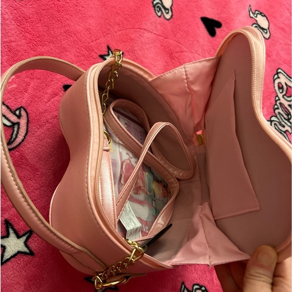 RARE Polly Pocket heart purse quilted baby pink with gold letters - Picture 7 of 7